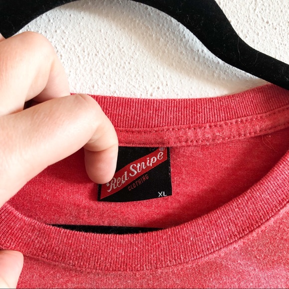 RED STRIPE bleach dyed graphic tee shirt XL - Picture 3 of 7